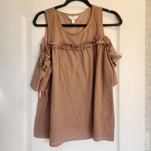 *LC Lauren Conrad Checkered Brown Top Size XL Euc*